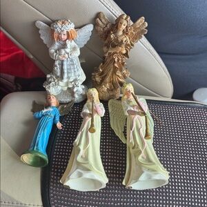 Set of 5 Vintage Assorted Home Decor Angel Figurines